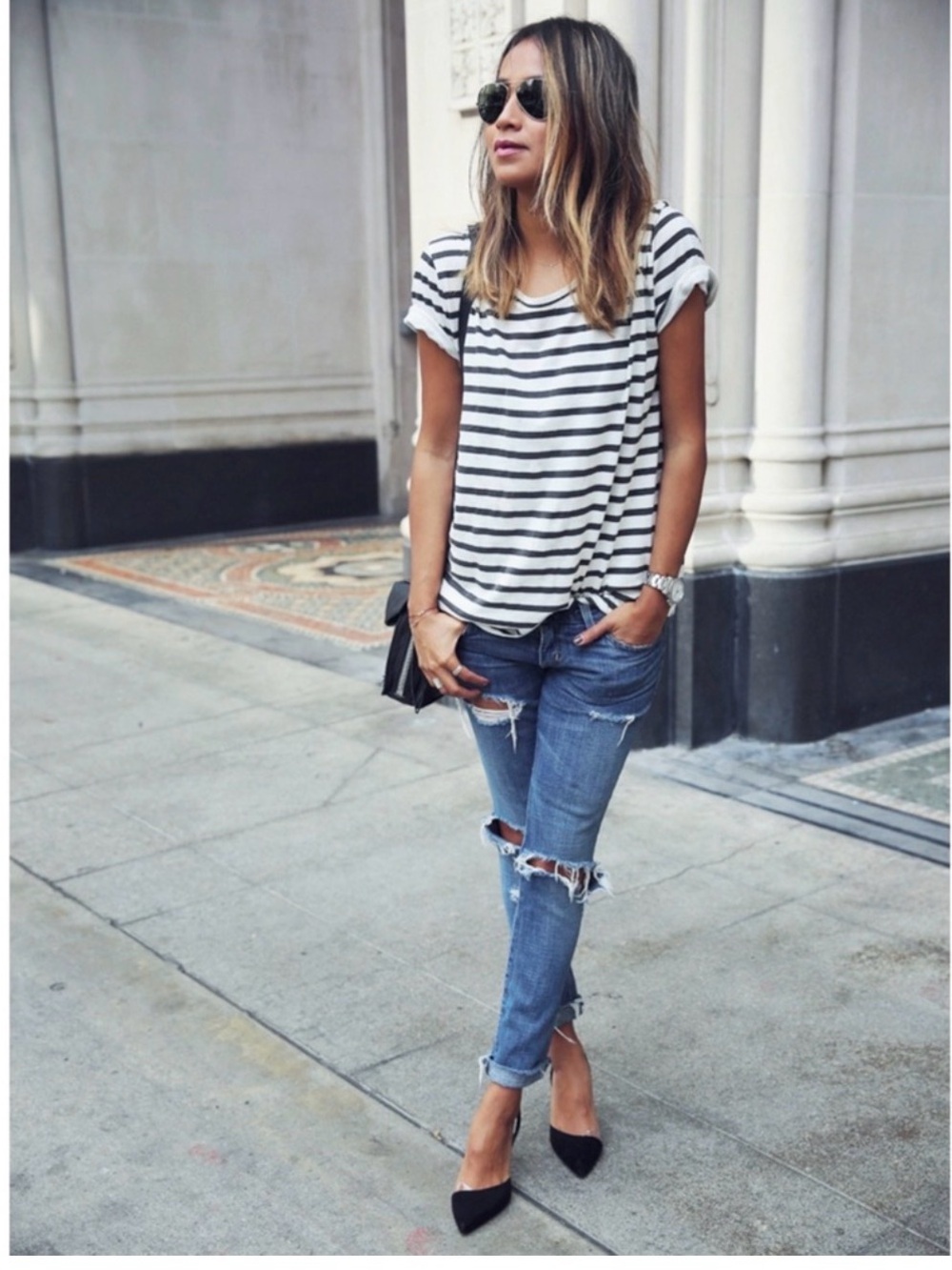 Moussy • Tapered Distressed
Skinny Jeans